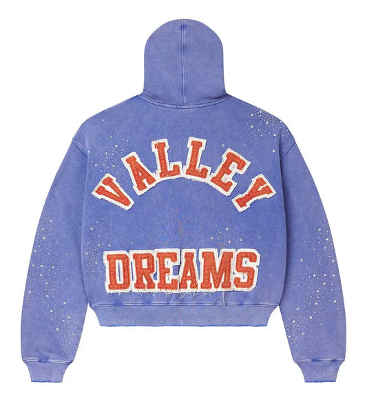 Vale Forever Sun Clustered Zip Up Hoodie Blue