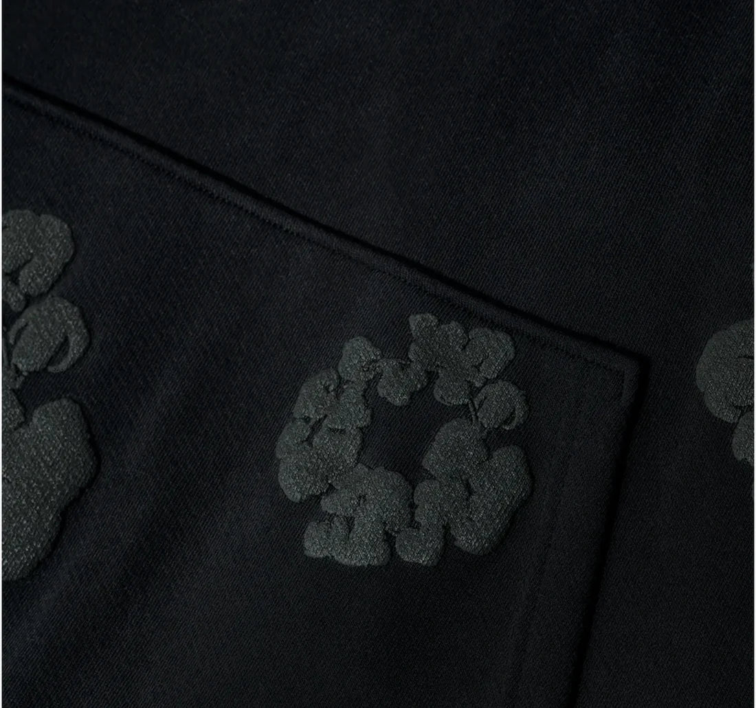 Denim Tears Cotton Wreath Hoodie Black Monochrome