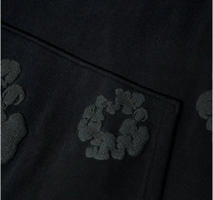 Denim Tears Cotton Wreath Hoodie Black Monochrome