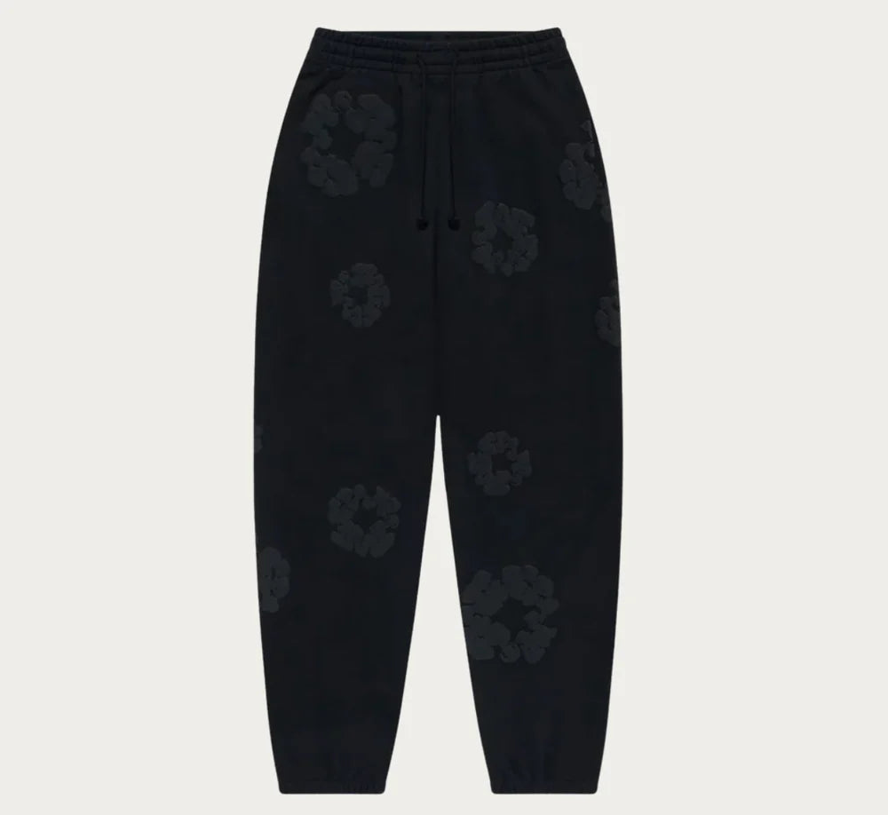 Denim Tears Cotton Wreath Sweatpants Black Monochrome