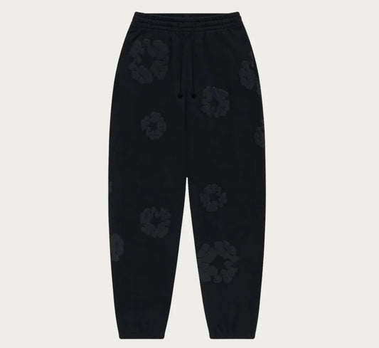 Denim Tears Cotton Wreath Sweatpants Black Monochrome